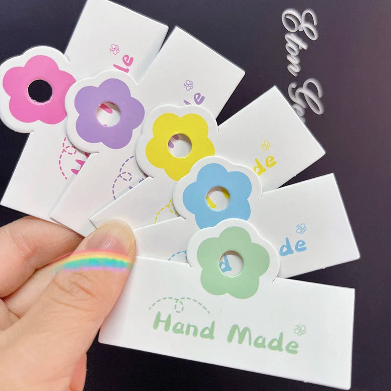 100 Pcs Foldable Flower Jewelry Hang Tags & Display Cards Jewelry Display Cards Axl