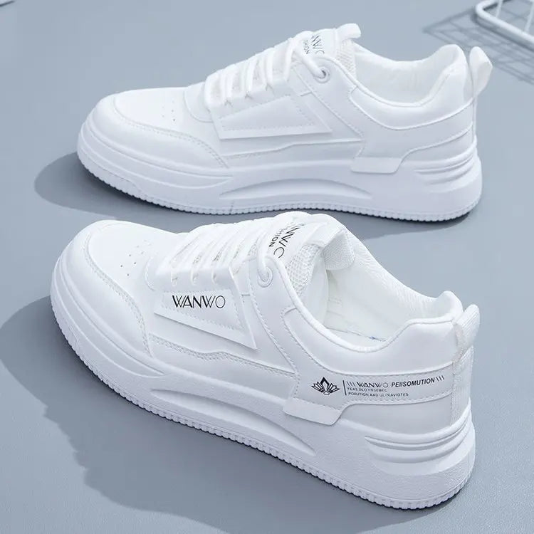 YBQJOO Women's Casual Lace-Up Sneakers – White Comfort Shoes Women's Sneakers Axl WHITE 35