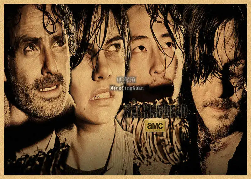 Walking Dead Vintage Kraft Paper Poster | Retro Wall Art Decor Wall Art Poster Axl 18 30x20cm