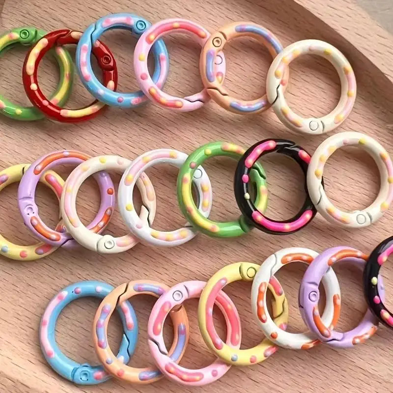 8-Pack Colorful Donut Spring Gate Key Rings & Carabiners Keychain Craft Rings Axl