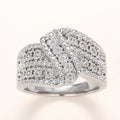 Huitan Knot Wedding Ring – Cubic Zirconia Women's Band Q587 Fashion Ring Axl Q587 10