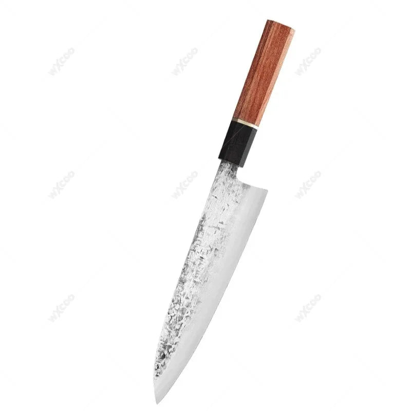 WXCOO Santoku Knife – Forged Hammer Pattern Chef Knife Santoku Chef Knife Axl B Chef Knife