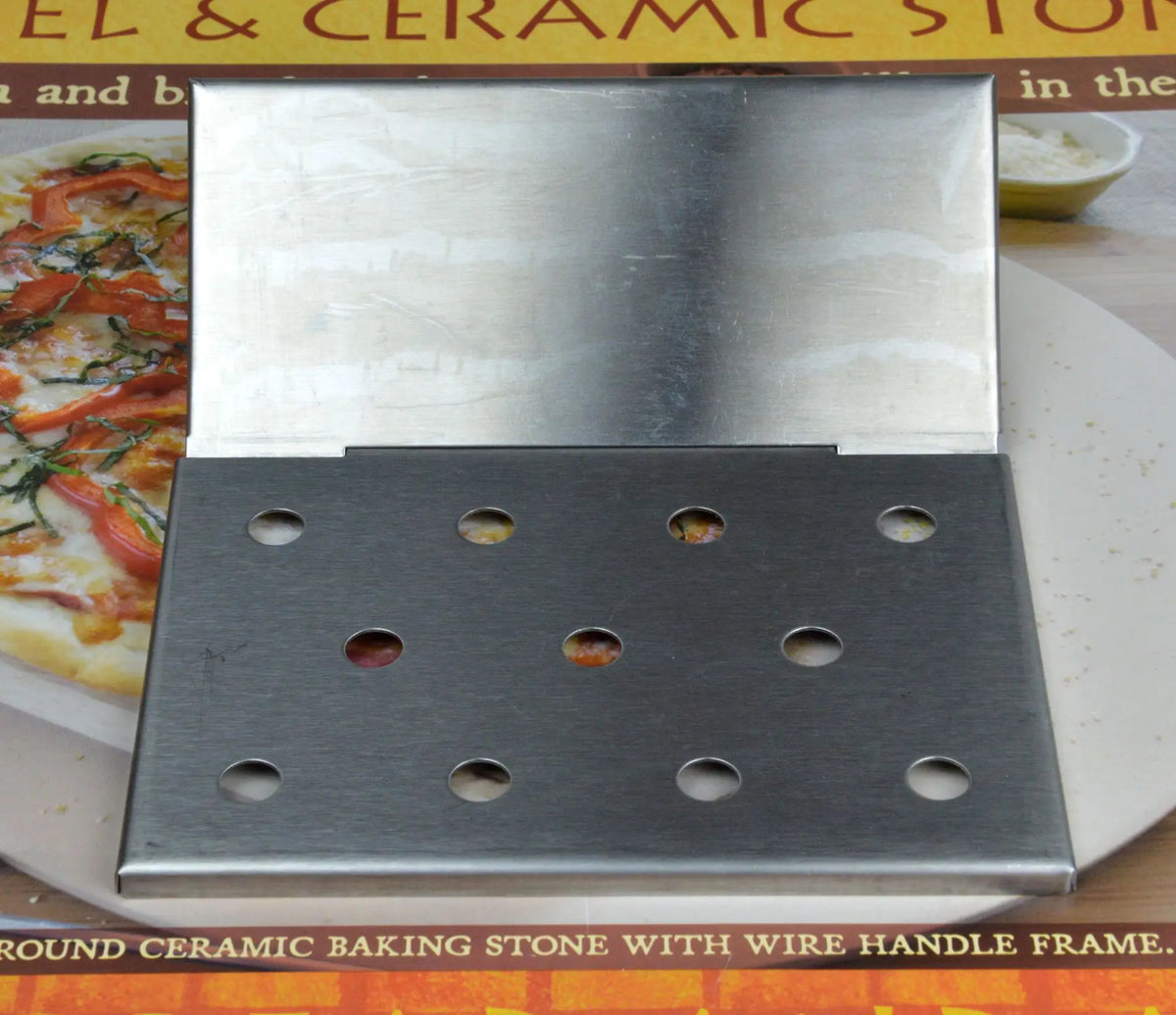 V-Shape Stainless Steel BBQ Smoker Box for Wood Chips – 6.14" BBQ Smoker Box Axl