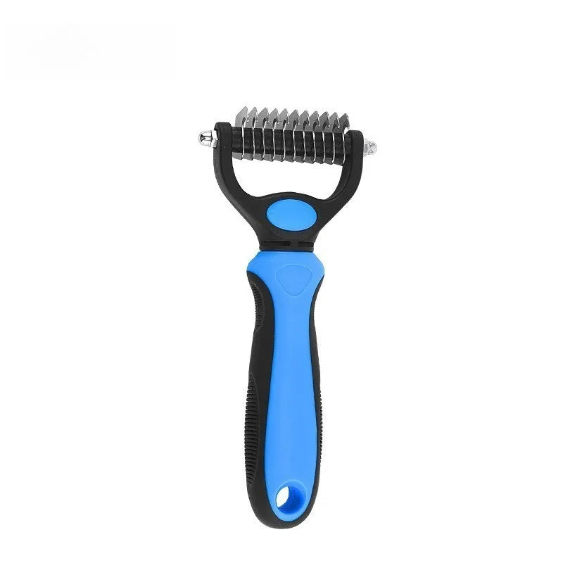 2-Sided Pet Deshedding Brush – Dog & Cat Grooming Comb Pet Grooming Brush Axl