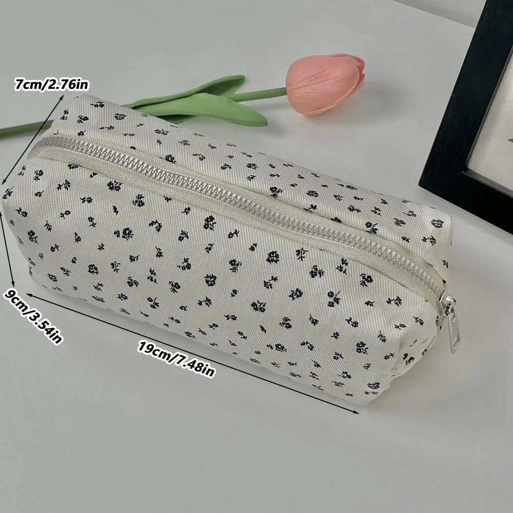 Large Capacity Floral Pencil Case – Cute Canvas Pen Bag Pencil Case Axl