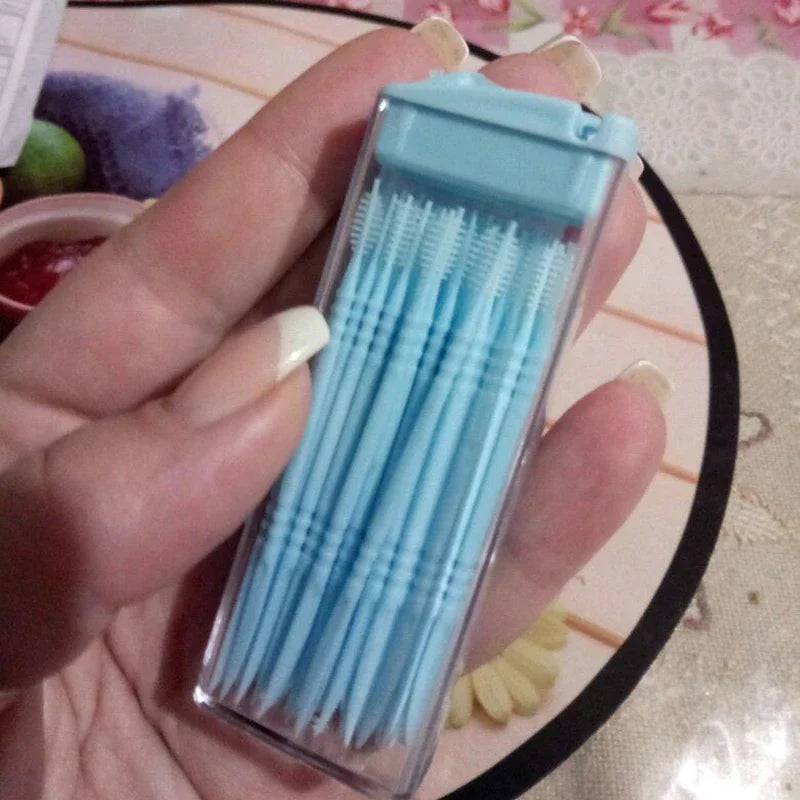 50-Pack Disposable Two-Head Toothpicks with Brush | Travel Dental Dental Toothpicks Axl
