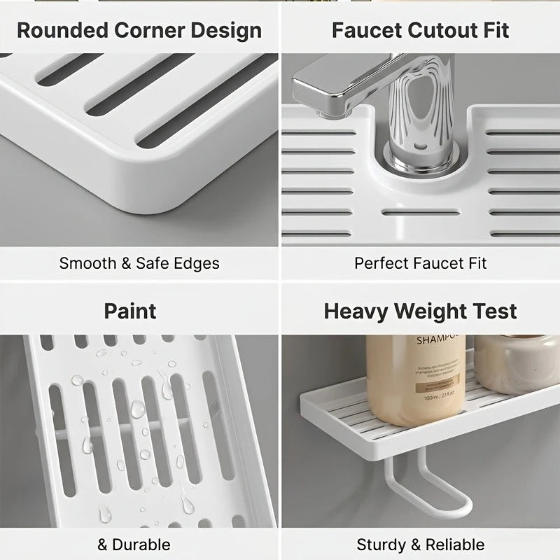 Plastic Sink Organizer Rack – Kitchen & Bathroom Storage Shelf Sink Storage Rack Axl