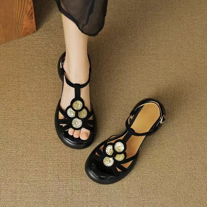 Women's Buckle Square Heel Sandals – Fashion Roman Summer Shoes Women's Sandals Axl