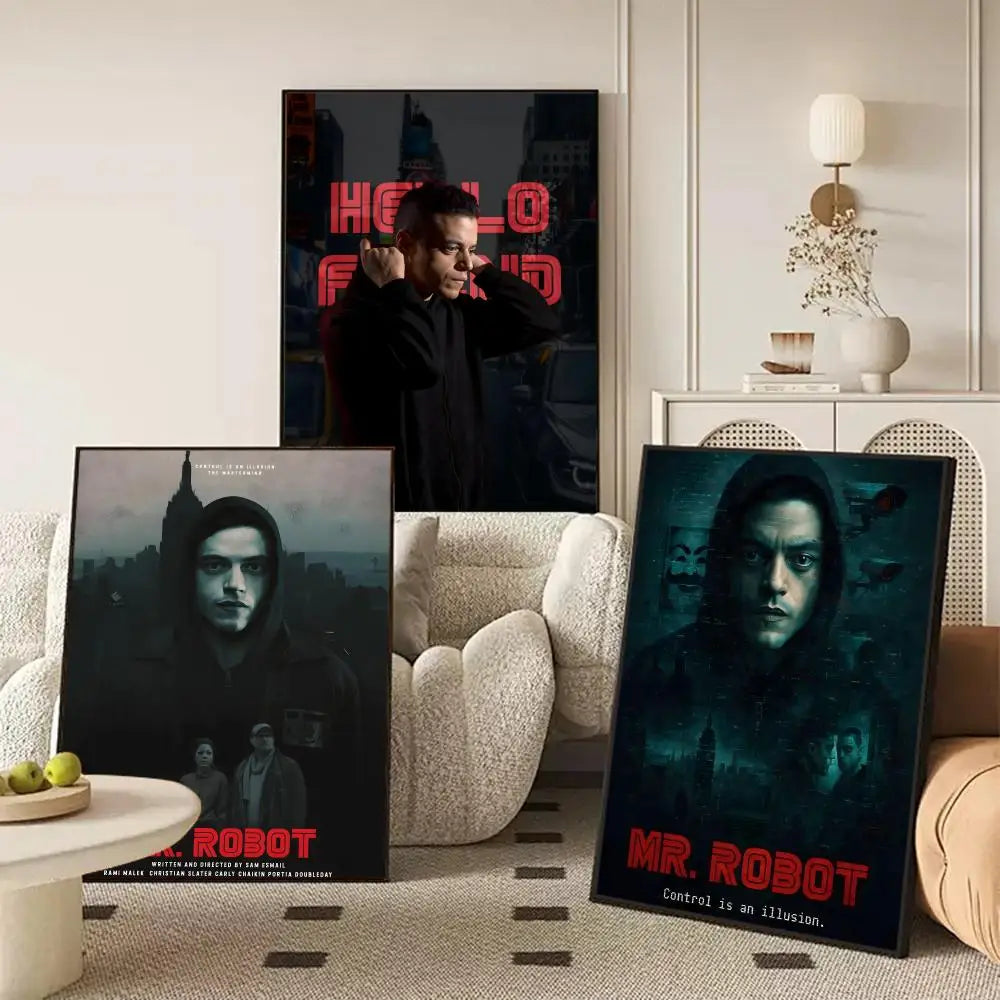 Mr. Robot Poster – Self-Adhesive Wall Art Sticker | Home Décor Wall Art Sticker Axl