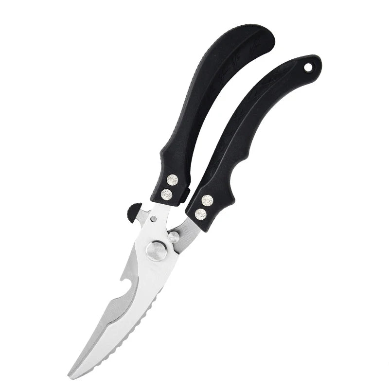 Heavy-Duty Stainless Steel Kitchen Shears – Poultry & BBQ Kitchen Shears Axl black