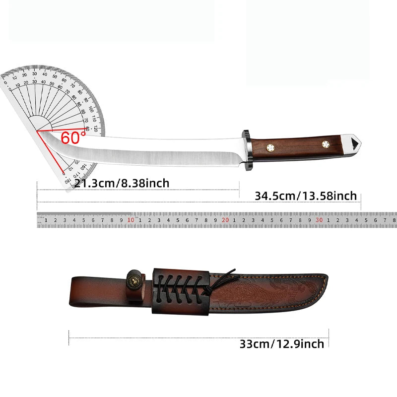Japanese-Style Chef's Knife – High-Hardness Blade & Wood Handle Chef's Kitchen Knife Axl