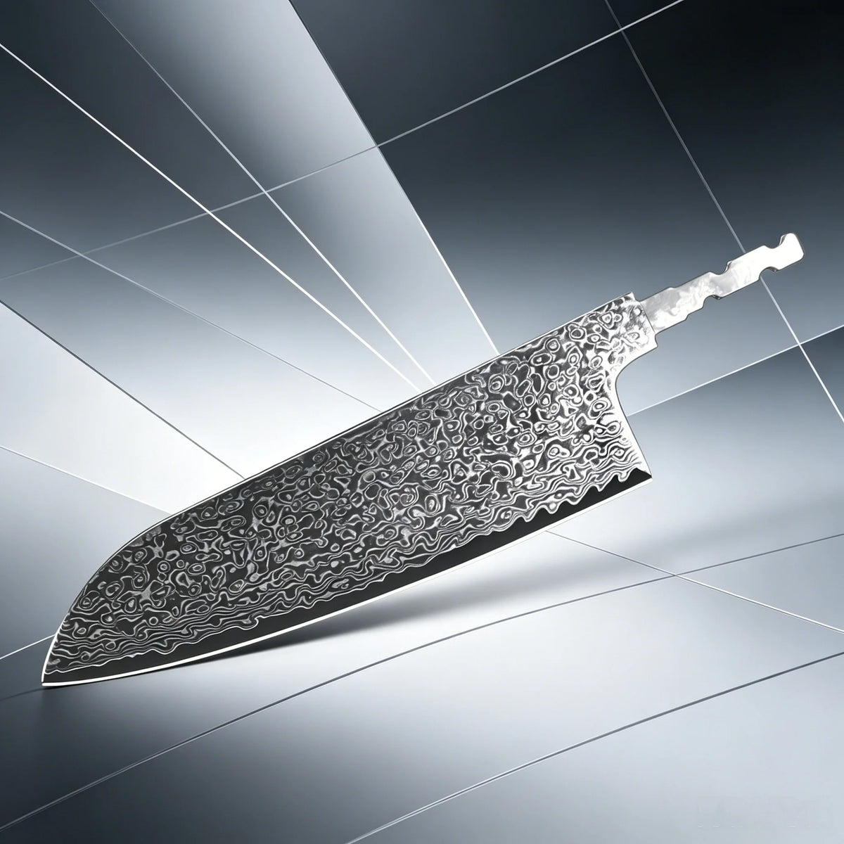Damascus Steel Chef Knife Blade Set – No Handle, 1–5 Pcs Chef Knife Blade Axl Santoku Blade