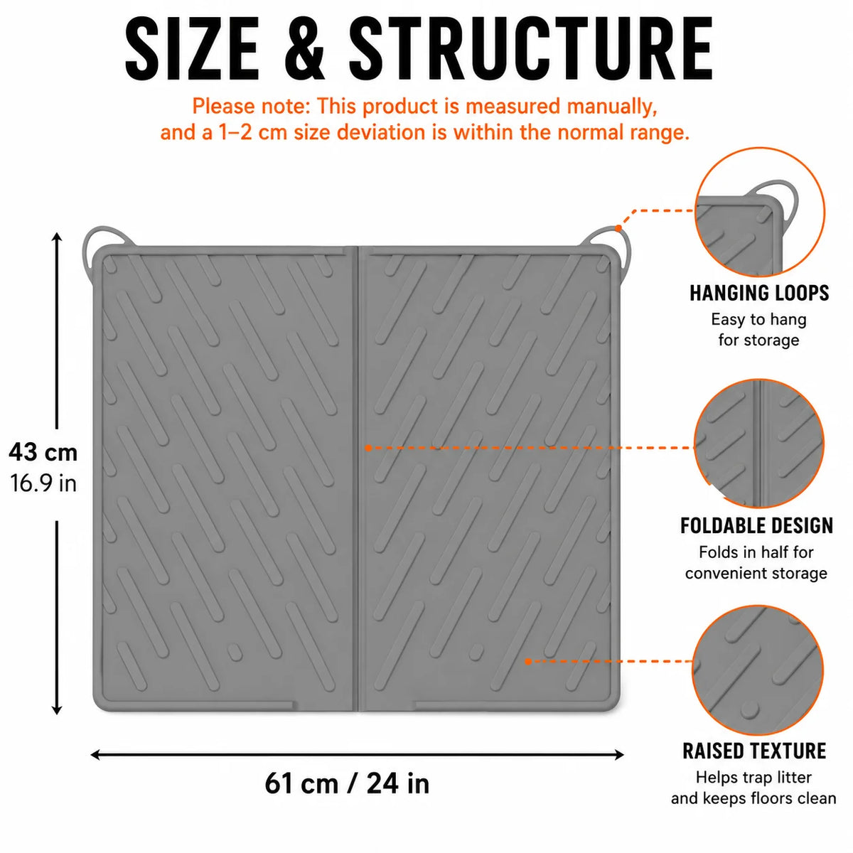 Extra Large Silicone Cat Litter Mat – Foldable & Waterproof Cat Litter Mat Axl