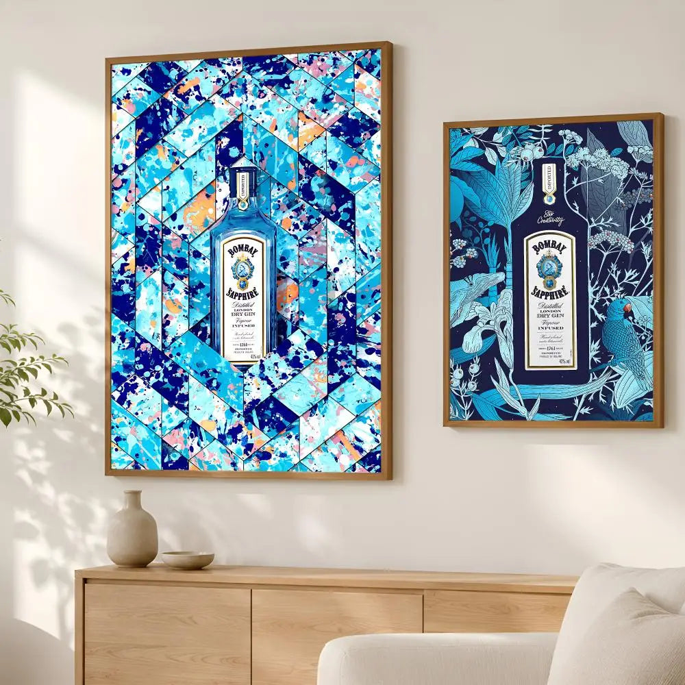 Bombay Sapphire Gin Wall Art Poster – Self-Stick HD Decor Wall Art Poster Axl