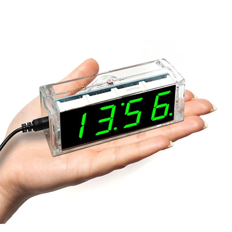 DIY LED Digital Clock Kit – 51 MCU Alarm, Date & Temp Display DIY Electronics Kit Axl