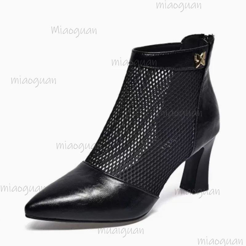 Women's Mesh Ankle Boots – Thin High Heel Chelsea Pumps Mesh Ankle Boots Axl