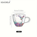 KEMORELA Double Wall Glass Coffee Mug – Colored Balls & Handle Glass Coffee Mug Axl 200ML 200-320ml