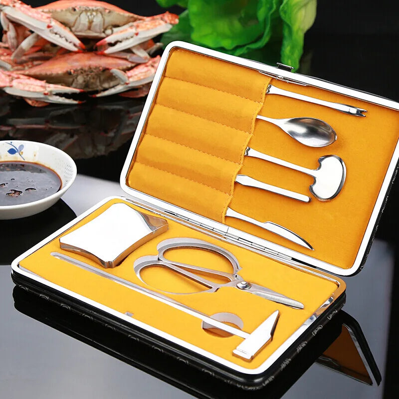 8-Piece Stainless Steel Crab & Seafood Tool Set | PLYS Seafood Tool Set Axl