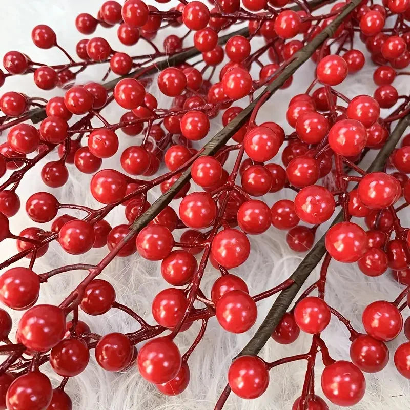 Artificial Holly Fruit Branches 10/30 PCS – Christmas Décor Artificial Flower Branches Axl