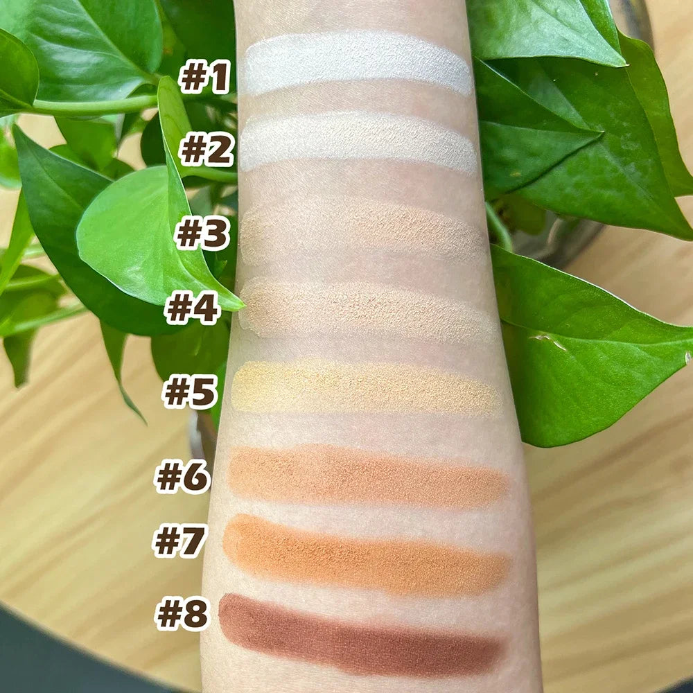 8-Shade Waterproof Pressed Powder – Matte Oil Control Concealer Concealer Pressed Powder Axl