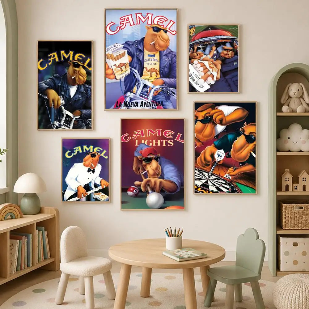 Camel Wall Art Poster – Self-Stick Waterproof HD Home Decor Wall Art Poster Axl
