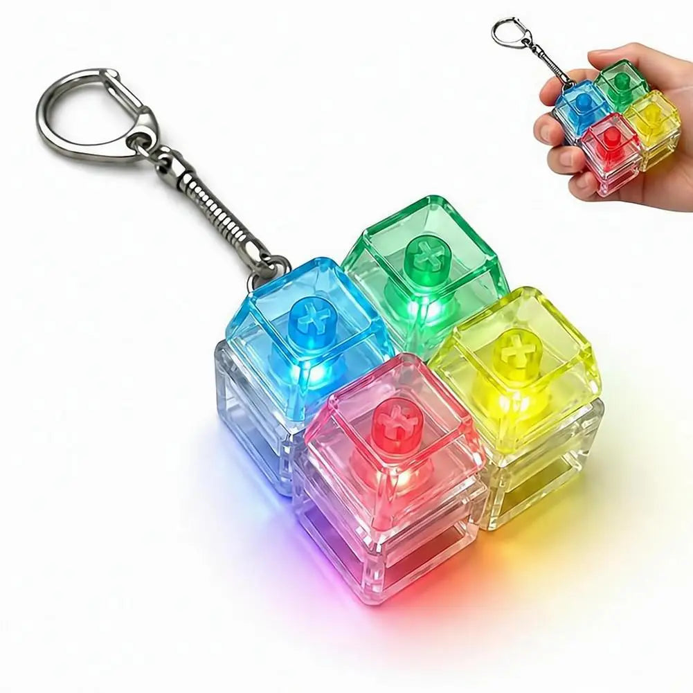 LED Keycap Fidget Keychain | Clicky Mechanical Switch Charm Fidget Keychain Axl