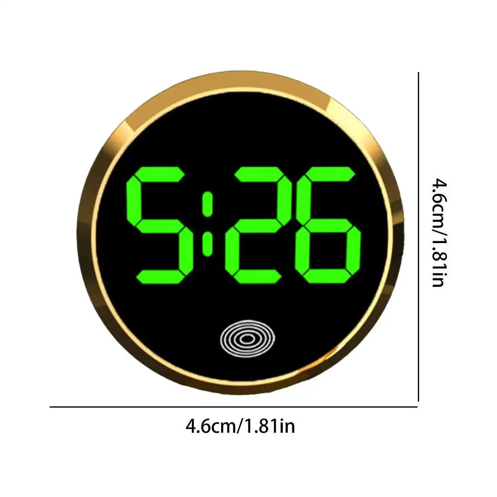 Mini Round LED Digital Car Dashboard Clock – Solar Powered Car Dashboard Clock Axl Green