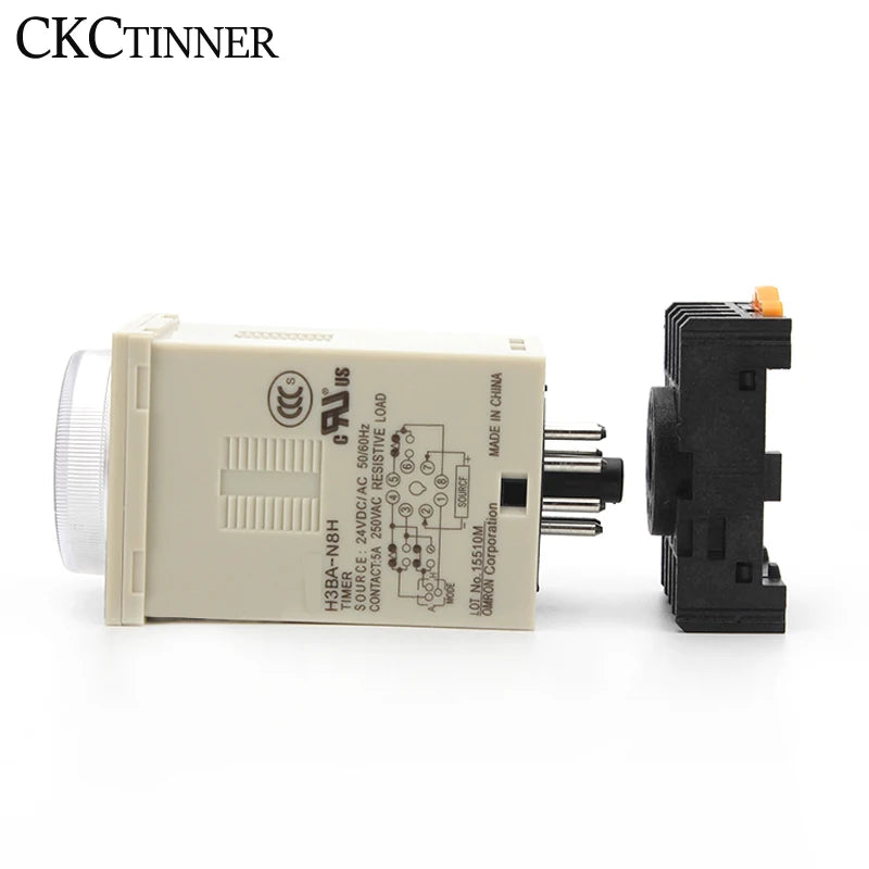 H3BA-N8H Time Relay 8-Pin 2NO2NC 1.2s–300h | Multi-Voltage Time Relay Axl