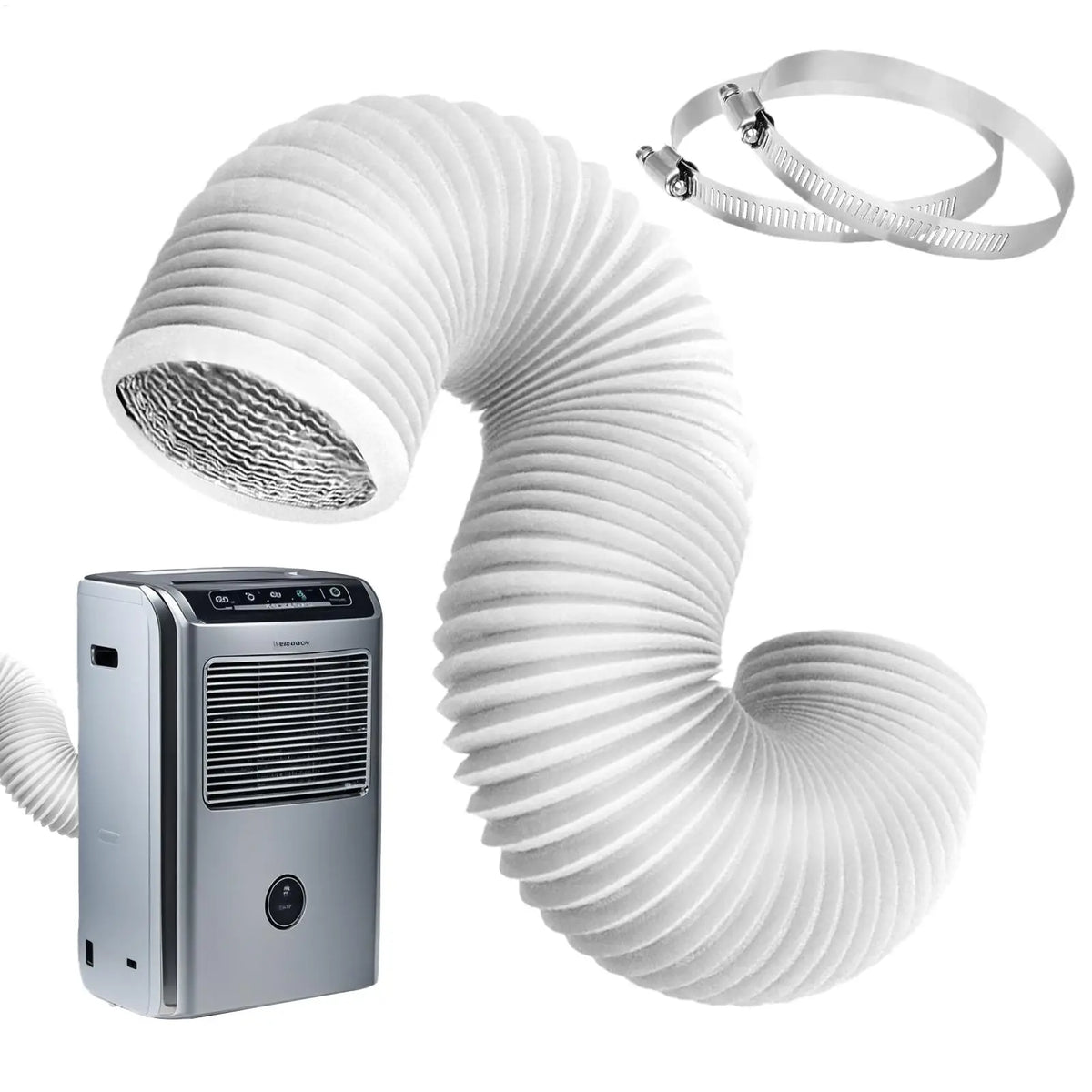 4-Inch Flexible AC Exhaust Hose with Clamps | Aluminum Foil Duct HVAC Ventilation Duct Axl
