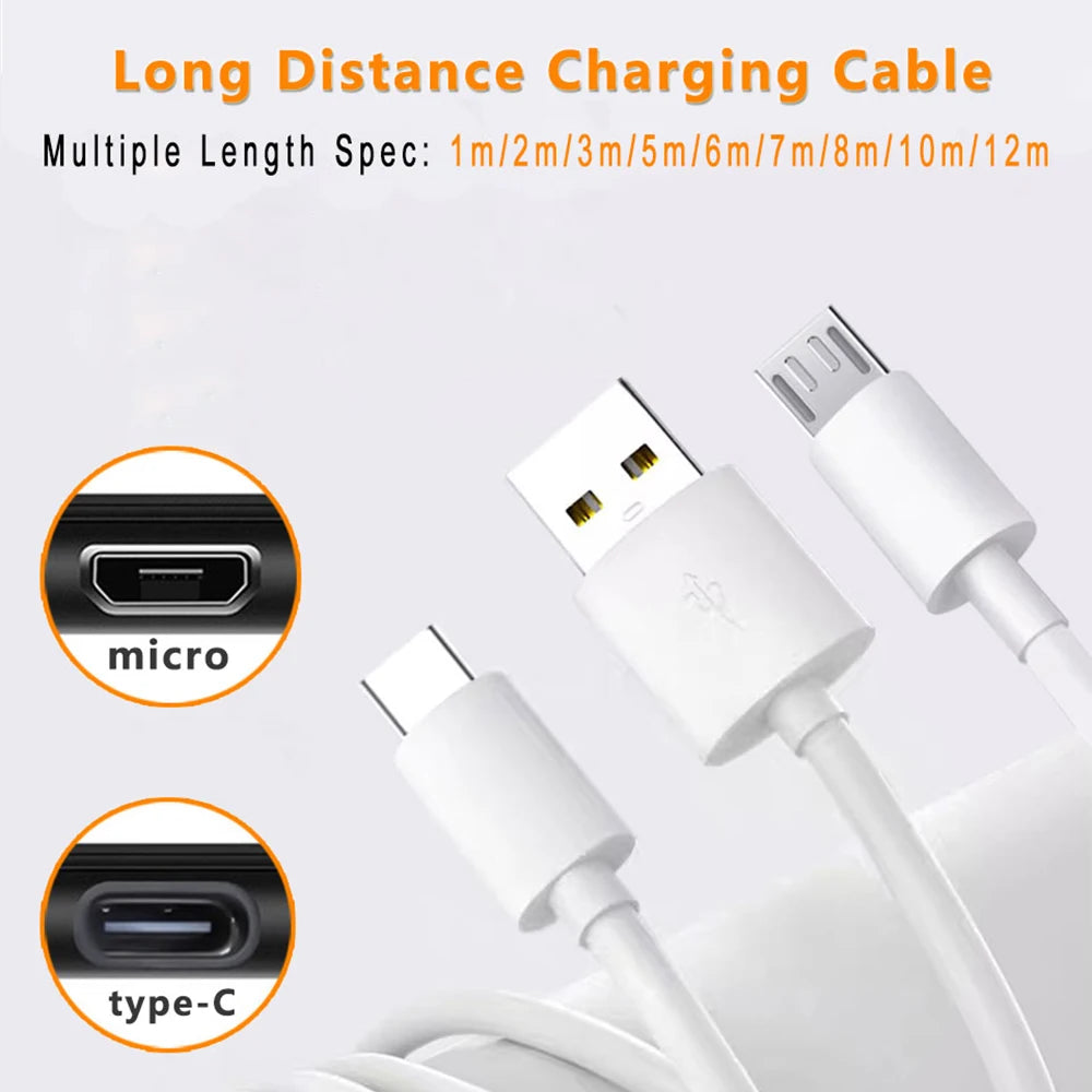 Extra Long USB Type-C Cable 1m–12m | CCTV & Phone Charger USB Charging Cable Axl