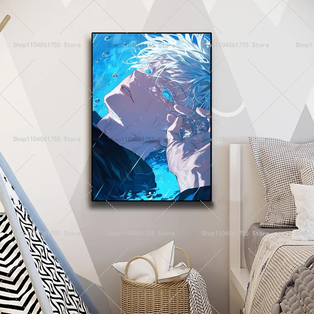 Anime Gojo Waterproof Self-Adhesive Wall Poster | Room Decor Anime Wall Poster Axl