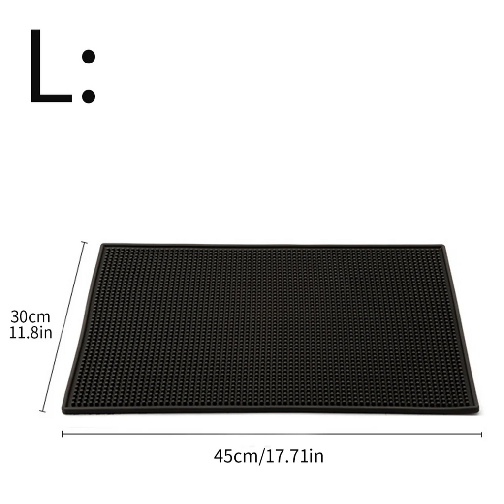 Black PVC Bar Mat – Drainer & Spill Mat for Countertops Bar Drainer Mat Axl 45x30cm