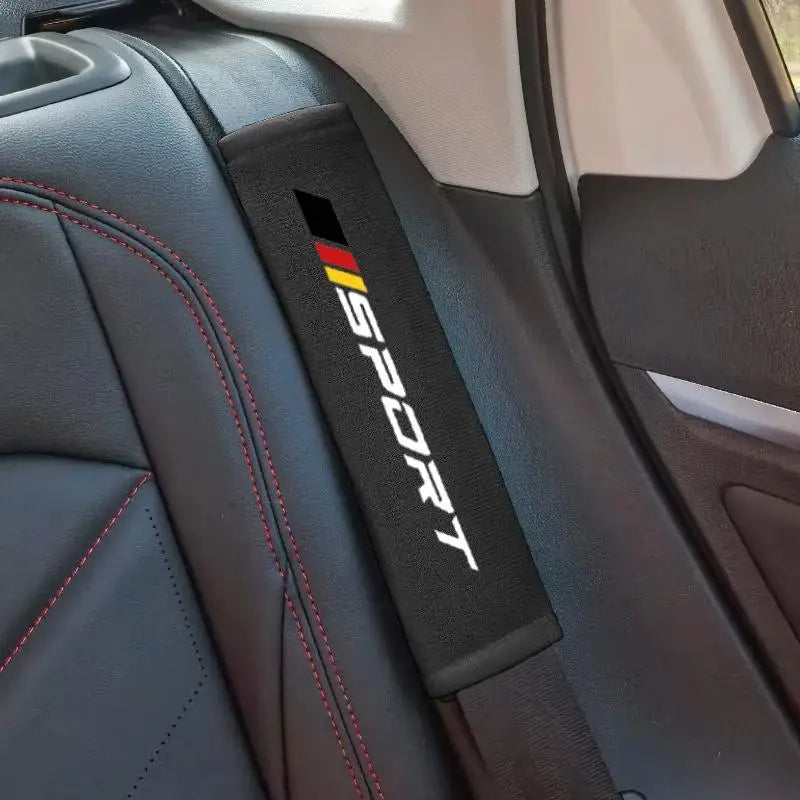 Soft Velveteen Car Seat Belt Cushion | 7 Colors, Universal Fit Seat Belt Cushion Axl Black