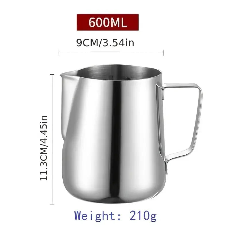 KEMORELA Milk Frothing Pitcher with Scale | 350/600/900ml Milk Frothing Pitcher Axl 600ML With Scale