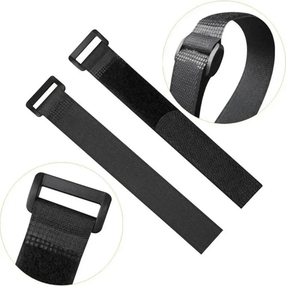 10-Pack Self-Adhesive Hook & Loop Cable Zip Ties – Black Cable Management Ties Axl