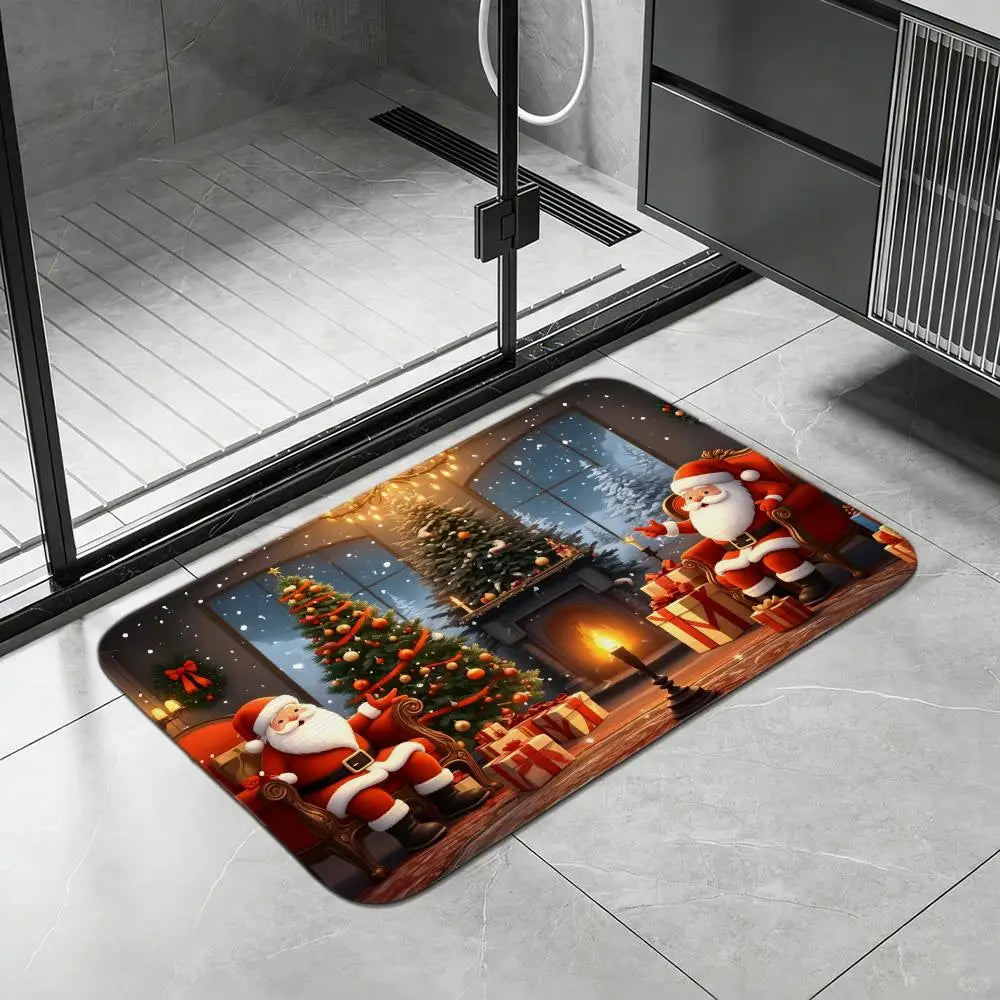 Santa Claus Diatomite Bath Mat – Quick Dry & Non-Slip Diatomite Bath Mat Axl White1 50x80cm