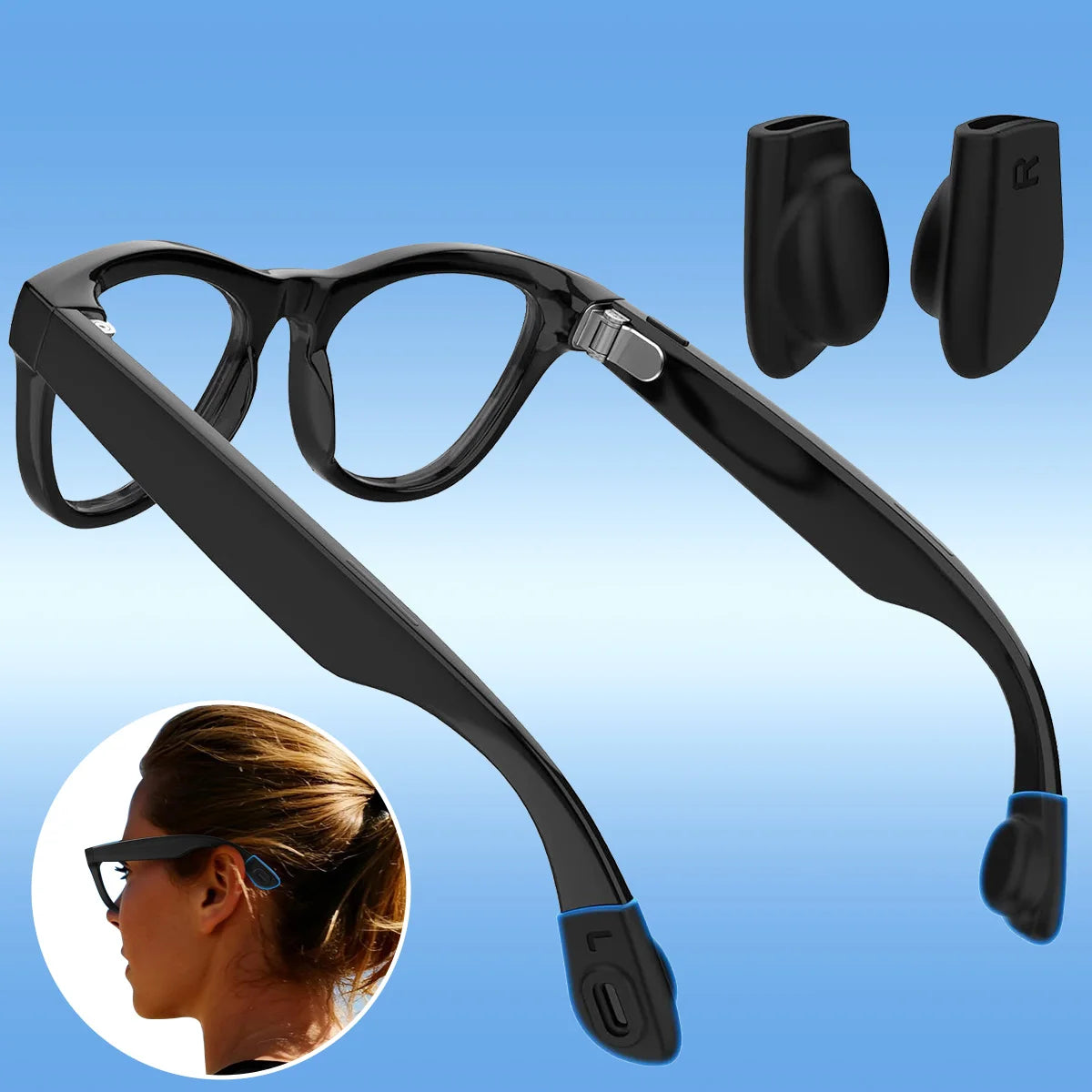 Anti-Slip Silicone Ear Grips for Ray-Ban Meta Smart Glasses Eyeglass Ear Grips Axl