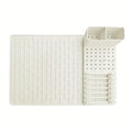 2-Pack Silicone Dish Drying Rack & Mat Set | Foldable Organizer Dish Drying Rack Set Axl White Set