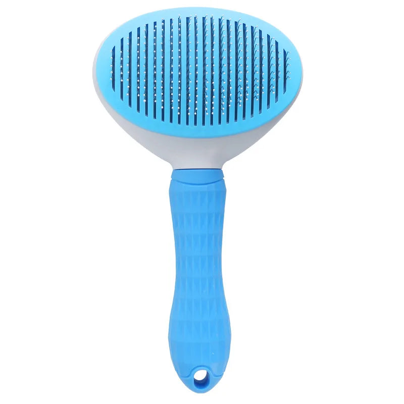 One-Click Self-Cleaning Pet Comb – Cat & Dog Deshedding Brush Pet Grooming Comb Axl Blue