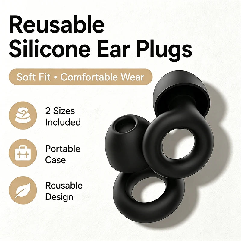 Reusable Silicone Ear Plugs – Noise Reduction for Sleep & Swim Silicone Ear Plugs Axl