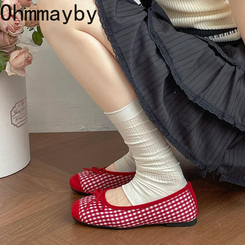 Butterfly-Knot Women's Mary Jane Ballet Flats | Slip-On Dress Shoes Mary Jane Flats Axl