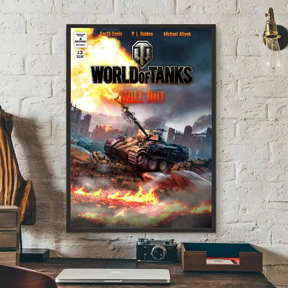 World of Tanks Game Wall Poster Removable Sticker Mural Decal Wall Sticker Mural Axl
