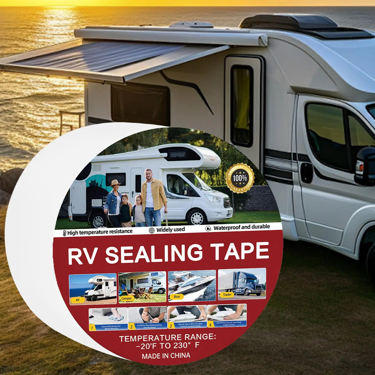 RV Roof Tape – Butyl Rubber Caravan Seam Waterproof Seal RV Seam Tape Axl