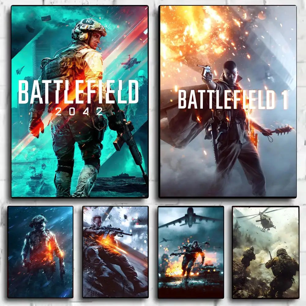 Battlefield Game Poster – Self-Adhesive Wall Art Sticker Wall Art Poster Axl