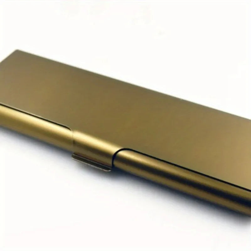 Metal Aluminum Pencil Case – Slim Student Pen Box, 5 Colors Metal Pencil Case Axl Gold