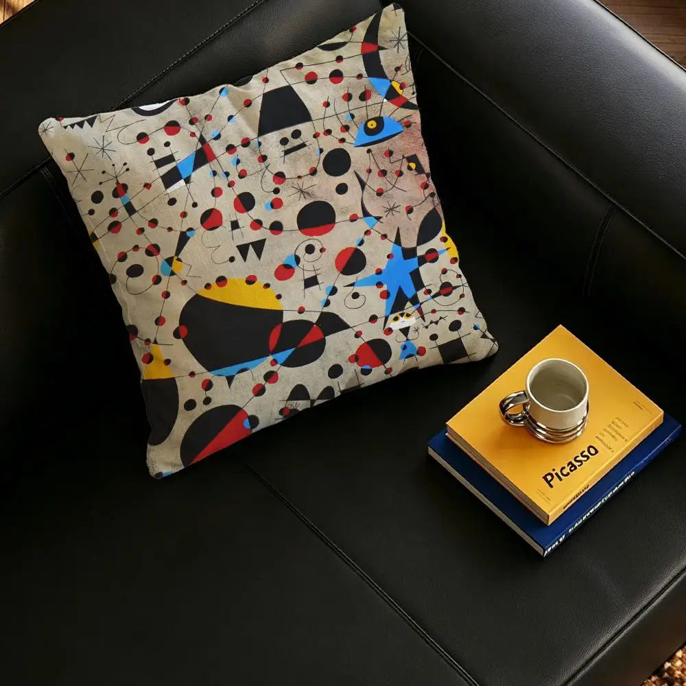 Joan Miró Linen Cushion Cover – Art Print Pillow for Sofa & Bed Decorative Cushion Cover Axl