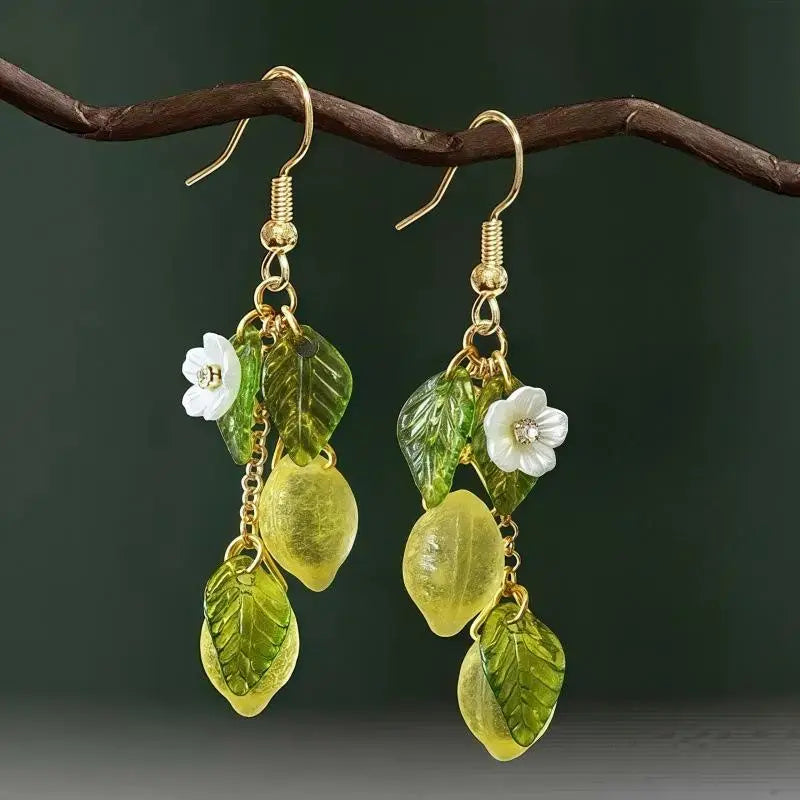 Lemon Tassel Dangle Earrings – Bohemian Fruit Jewelry Dangle Earrings Axl A2