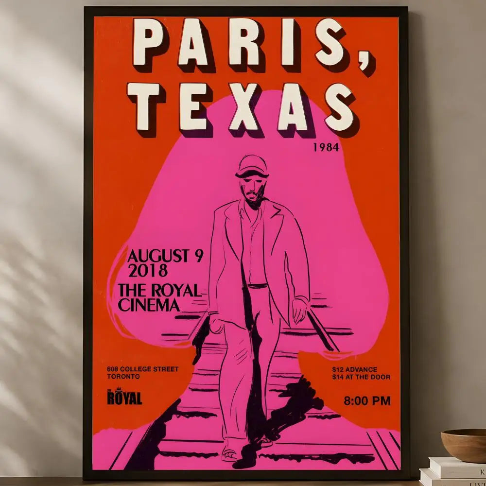 Paris, Texas Movie Poster – Self-Stick HD Waterproof Wall Art Movie Wall Poster Axl White10 50X70cmNoframe