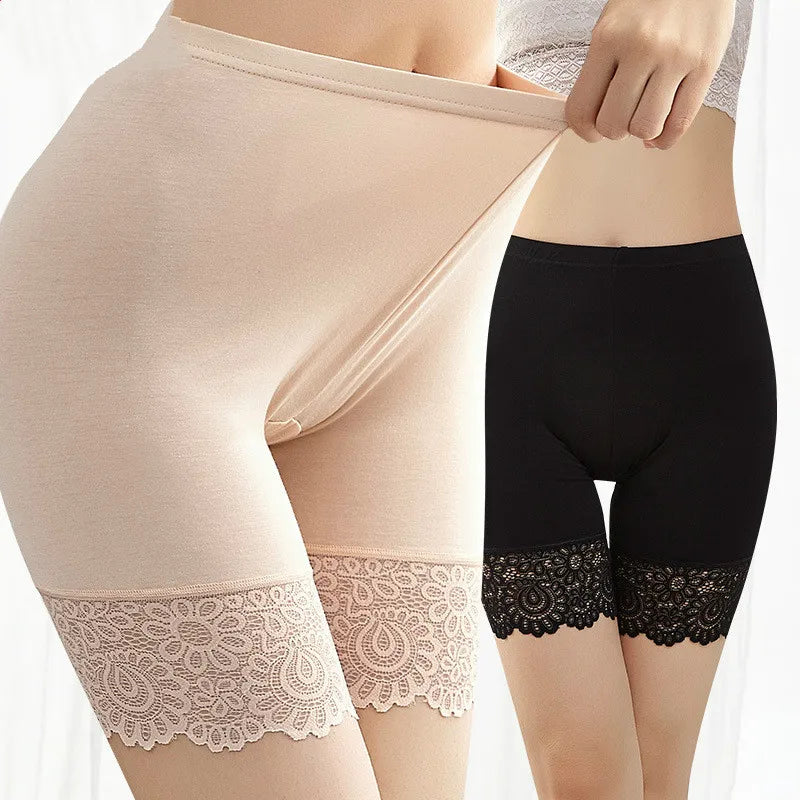 Women's Plus Size Modal Safety Shorts with Lace | 40–80KG Safety Shorts Axl