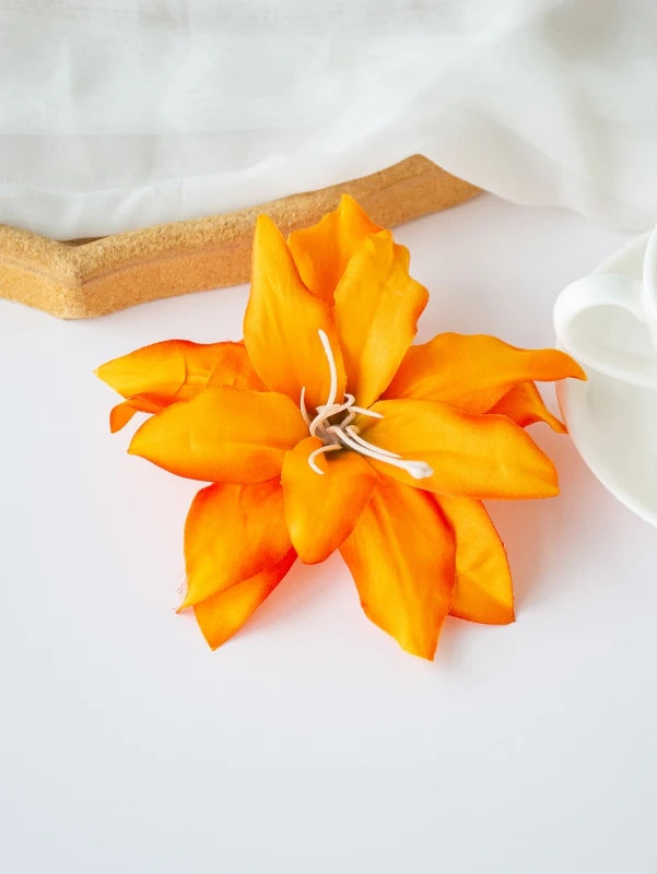 Silk Lily Artificial Flowers 20/40 Pcs – Wedding & Home Décor Artificial Silk Flowers Axl Orange 40 PCS